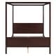 preview thumbnail 6 of 7, Black Queen SizeSolid Wood Canopy Platform Bed with Headboard and Footboard, Slat Support Leg