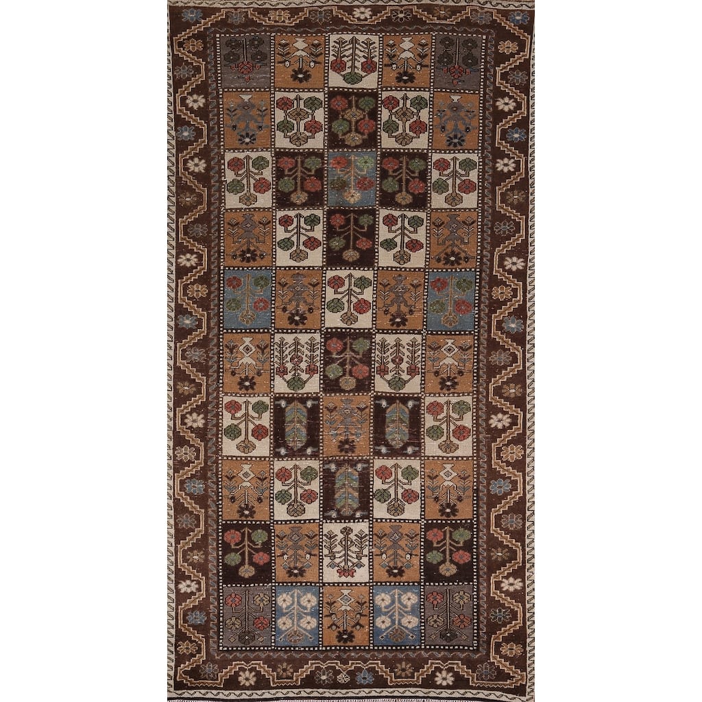 All-Over Bakhtiari Persian Vintage Area Rug Handmade Wool Carpet - 4'10"x 9'8"