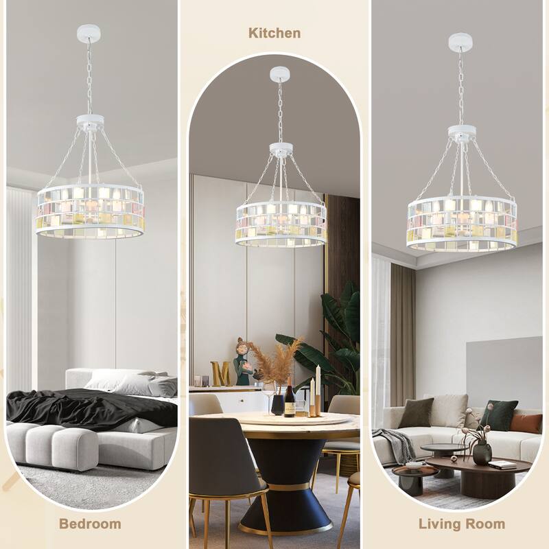 Bella Depot 6-light Pendant Light Modern Colored Chandelier with Adjustable Chian - 17.7"