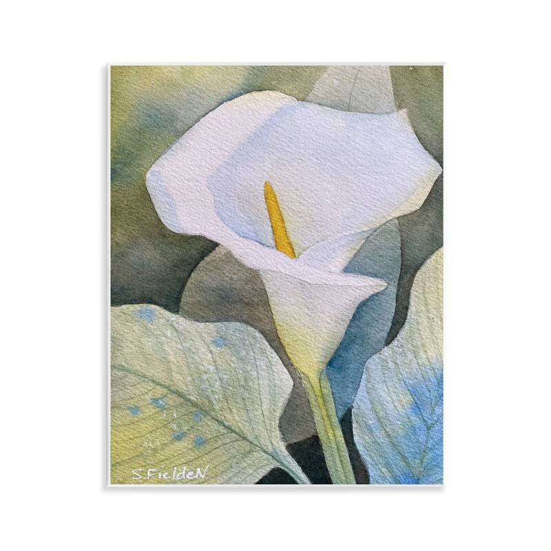Stupell Garden Calla Lily Bloom Wall Plaque Art Design By Stephanie Fielden - 11 x 14