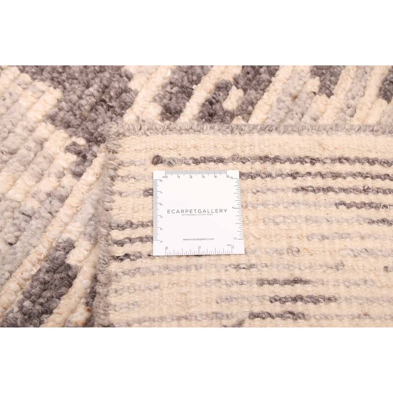 ECARPETGALLERY Hand-knotted Tangier Grey Wool Rug - 5'5 x 7'7