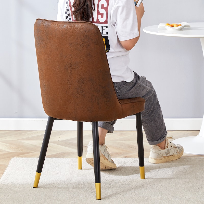 Suede-like Velvet Dining Chair Set (Four-Pack)Black Metal legs,dinning chairs