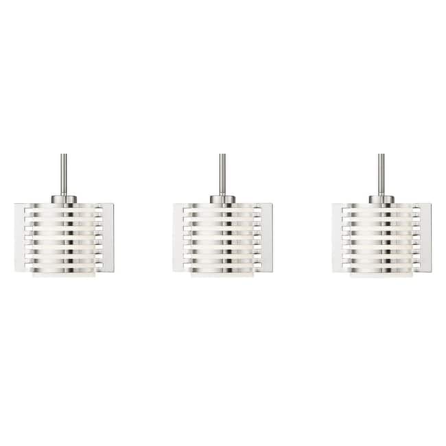 Livex Lighting Hilliard 3 Light 36-1/2" Wide Linear Pendant with Hand - Brushed Nickel
