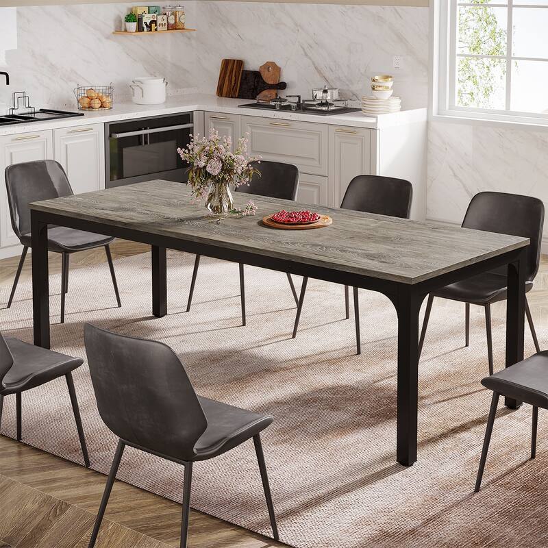 Dining Table for 6-8 Person, 78 inch Long Rectangular Kitchen Dining Table