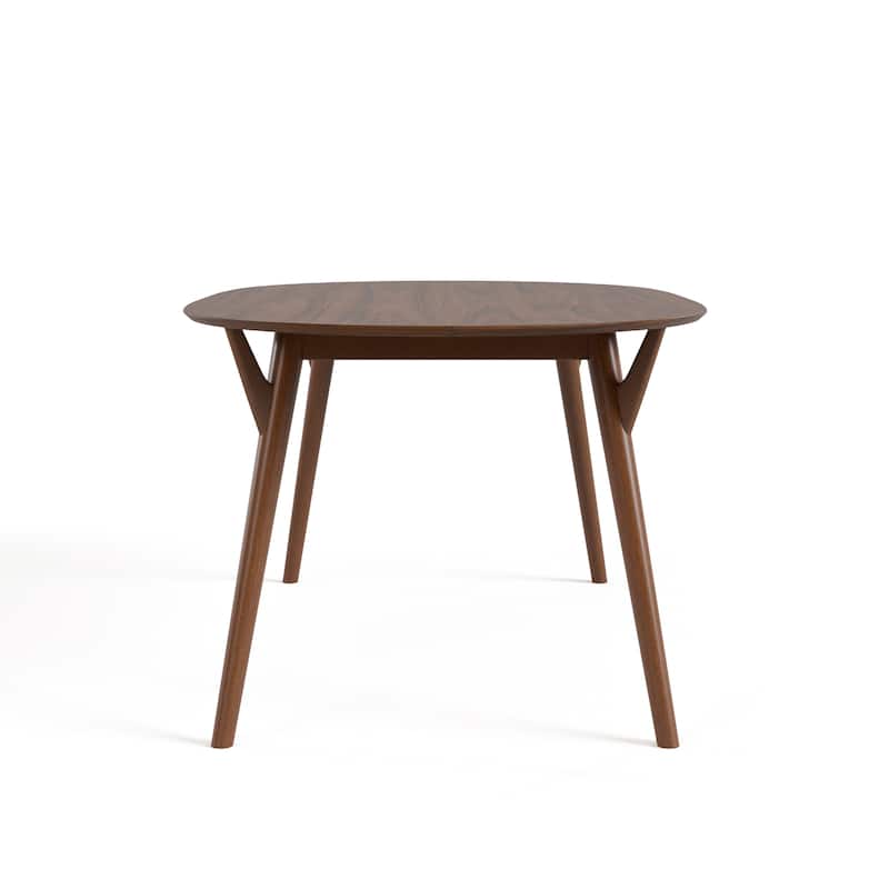 Furniture of America Beau II Mid-century Walnut 71-inch Wood Oval Dining Table