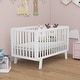 preview thumbnail 3 of 5, Rubber Wood Baby Crib with Adjustable Mattress Heights and Guardrails-White - 53.5" x 29.5" x 34.5" (L x W x H)