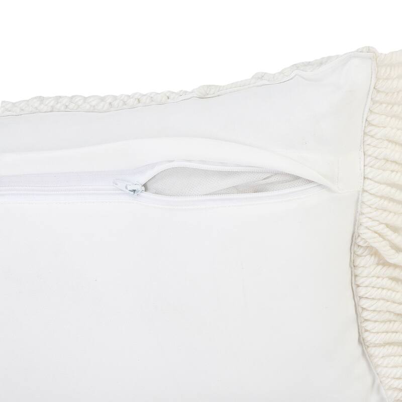 Sevita Hand Made Macrame Indoor Outdoor Throw Pillow