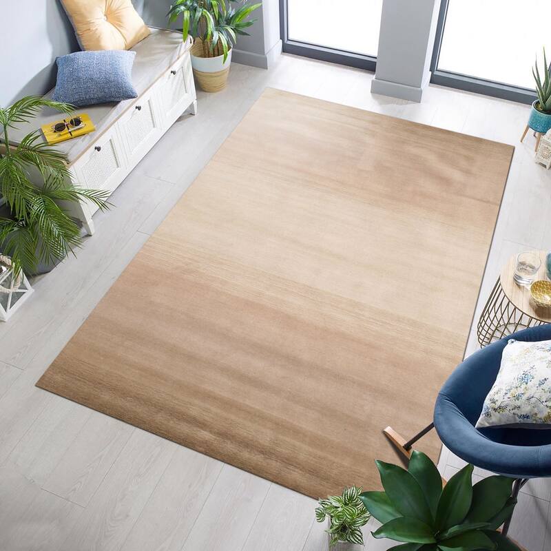 Beige Transitional Stripe Horizon Area Rug - Elegant and Modern Design - 5' x 8'