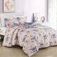 preview thumbnail 1 of 3, Pink & Lilac Butterflies Nature Reversible Kids Quilt Coverlet Bedspread Bedding Set Full - Queen