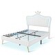 preview thumbnail 44 of 68, Upholstered Princess Bed Cute Kids Crown Headboard Platform Bed