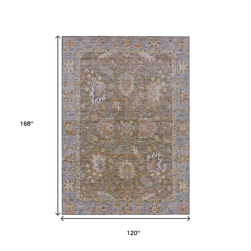 HomeRoots Floral Traditional Rectangle Outdoor Rug