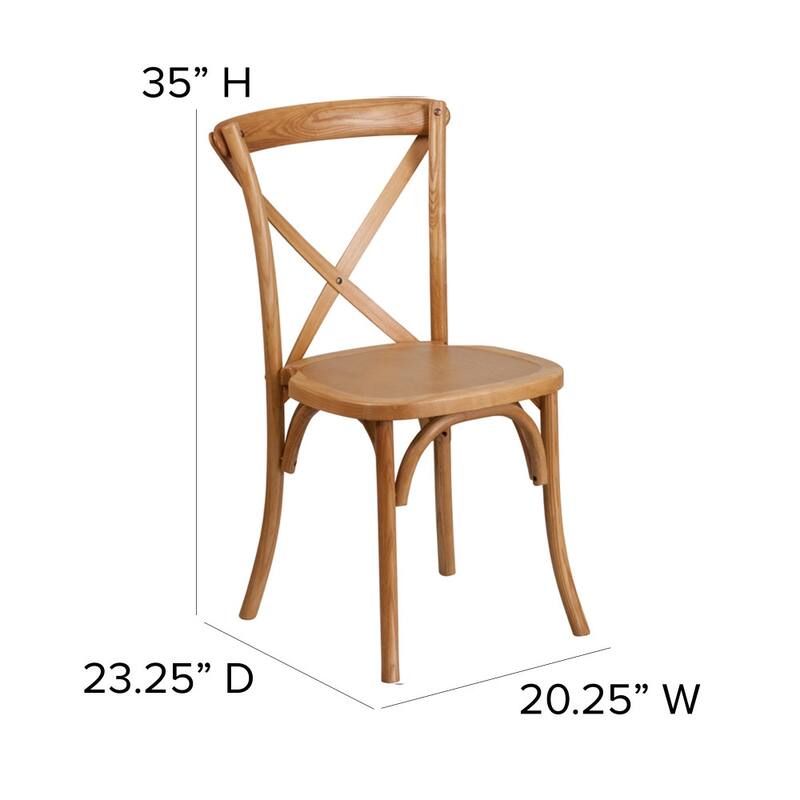 2 Pack Stackable Wood Cross Back Chair