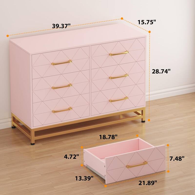 6/8 Drawer Dresser for Bedroom, Large Modern Storage Chest for Closet