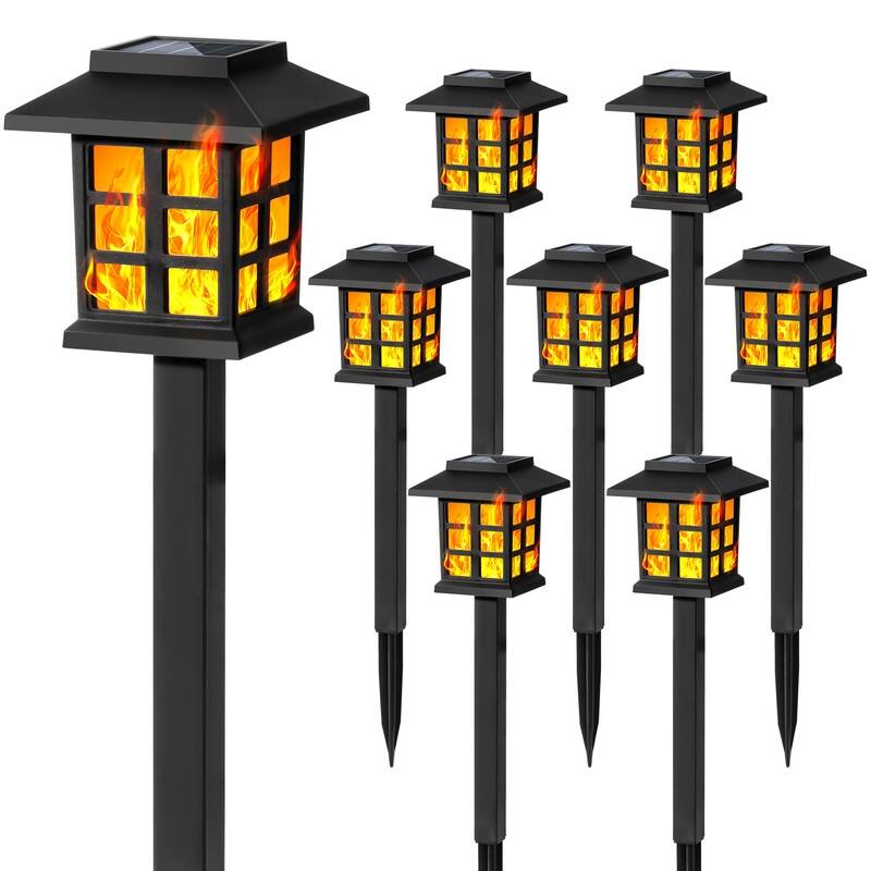 8 Pack Flickering Flame LED Solar Outdoor Lights
