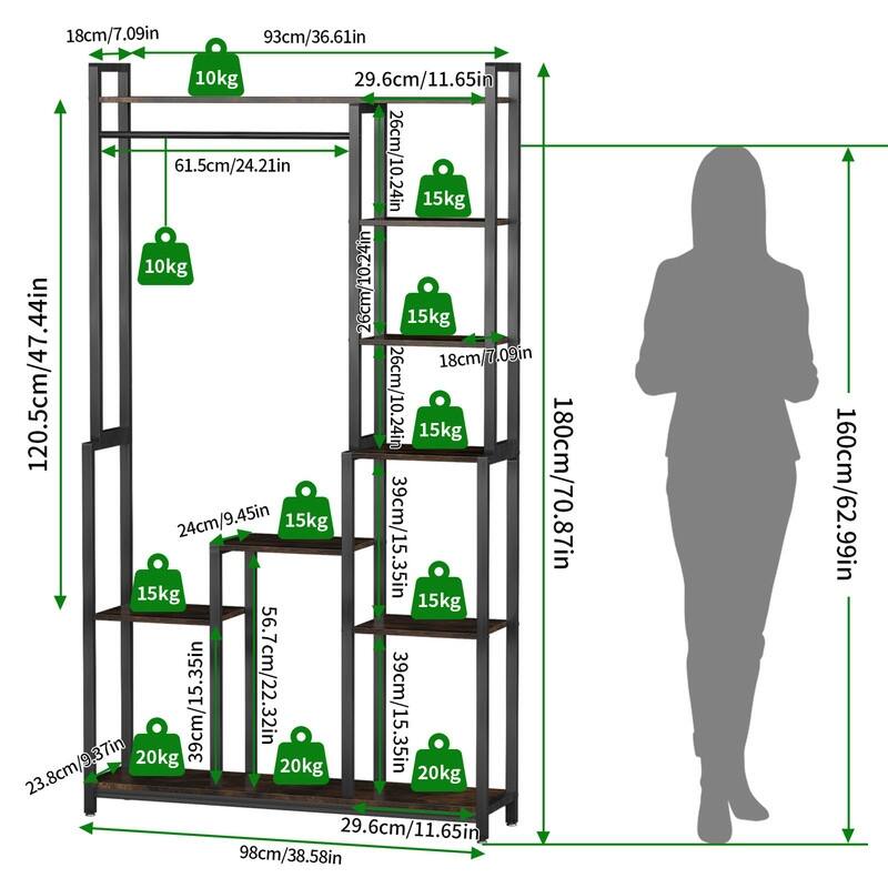 7 Tiered Plant Stand Indoor for Multiple Plants - 72" Tall