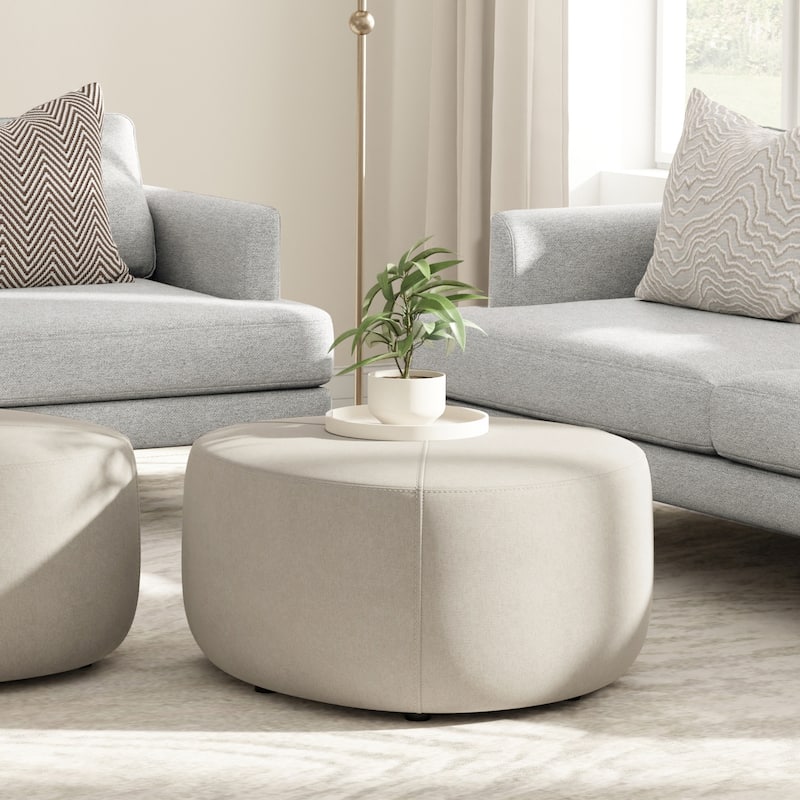 WYNDENHALL Brea 32 inch Wide Contemporary Irregular Ottoman Bench