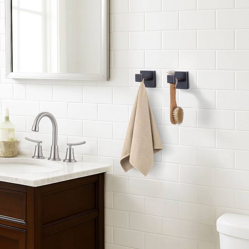 WOWOW J-Hook Wall Mount Robe/Towel Hook 2PCS