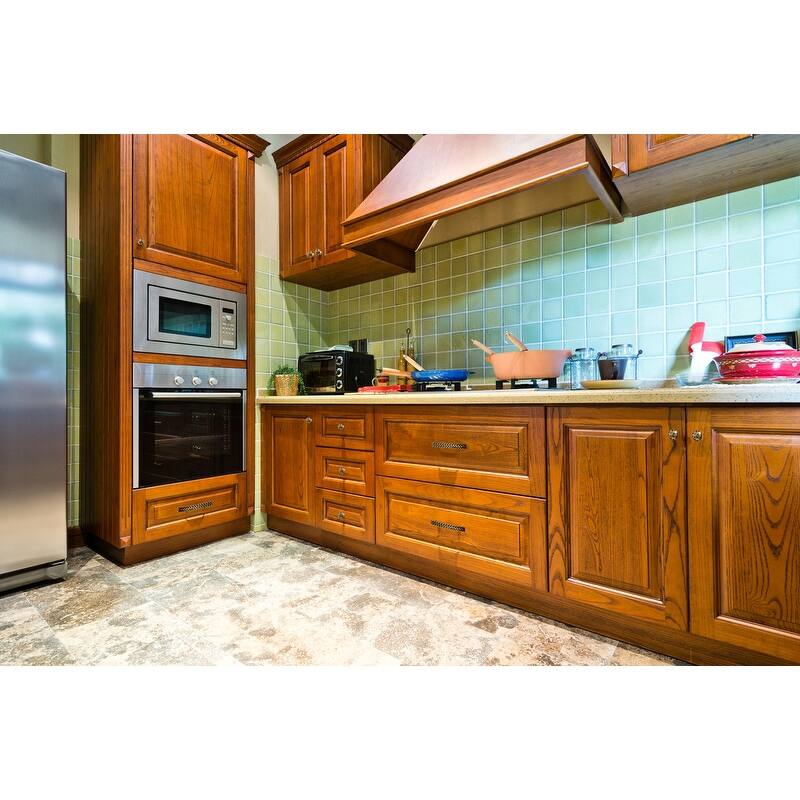 Utopia Alley Basket Weave Pull Handle - Decorative Antique Brass Cabinet Drop Pull Handles, 5.0" Center to Center