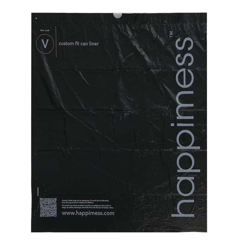 happimess 30-Gallon (114L) Drawstring Unscented Trash Can Liner, (100-Count, 4-Rolls of 25 Liners)