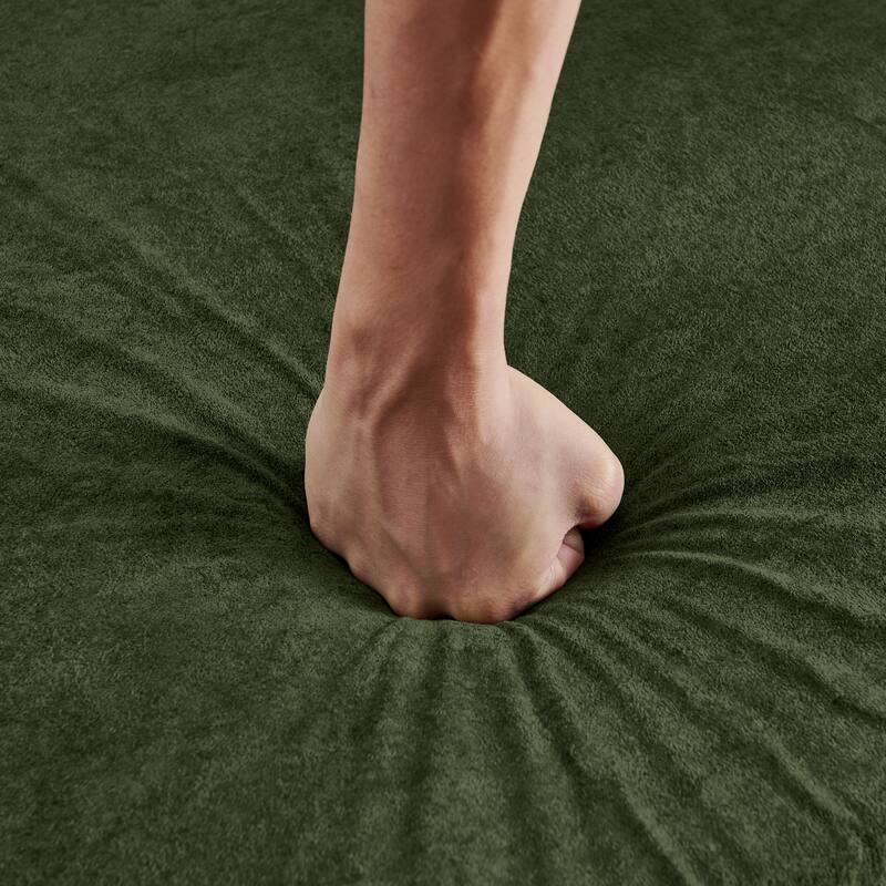 Roomfitters Modern Chenille Pull-Out Bed Sofa with Retractable Table, LED Lighting, USB Ports and Cup Holders