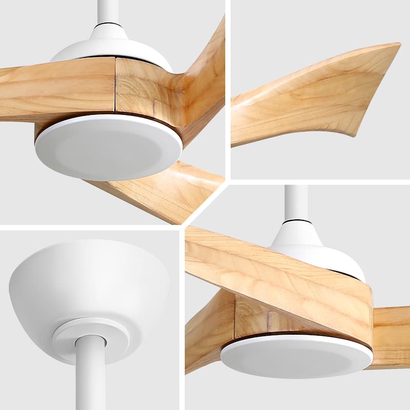 Sofucor 52Inch Ceiling Fan without Light, 6 Wind Speeds with Remote Control for Living Room and Patio