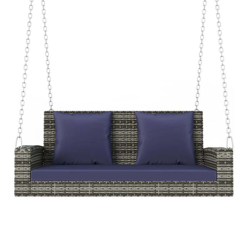 2-Person Wicker Hanging Porch Swing