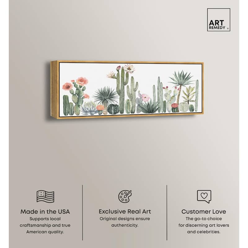 Cactus Desert Shade Panoramic Canvas by Art Remedy