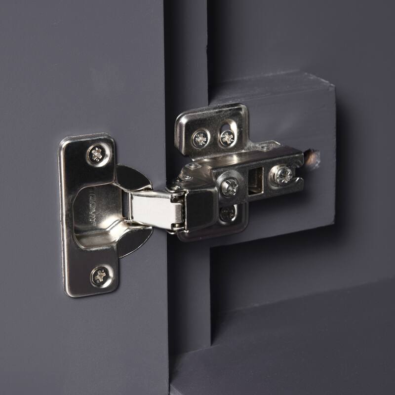 GDFStudio - Halcyon Modern Freestanding Bathroom Vanity with Ceramic Sink and Soft-Closing Storage Doors & Silver Handles