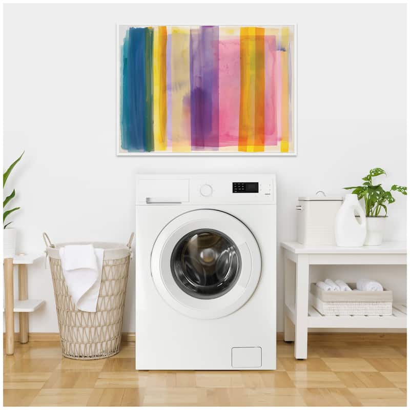 Kate and Laurel Sylvie Vibrant Lines II Framed Canvas by Amy Lighthall