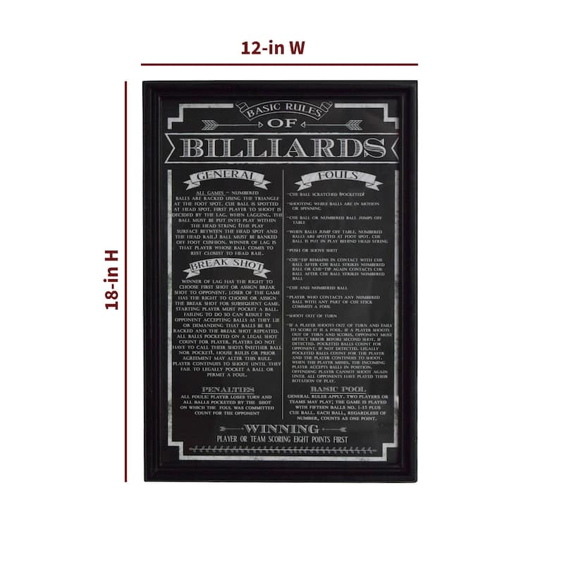Hathaway Billiard Game Rules' Wall Art