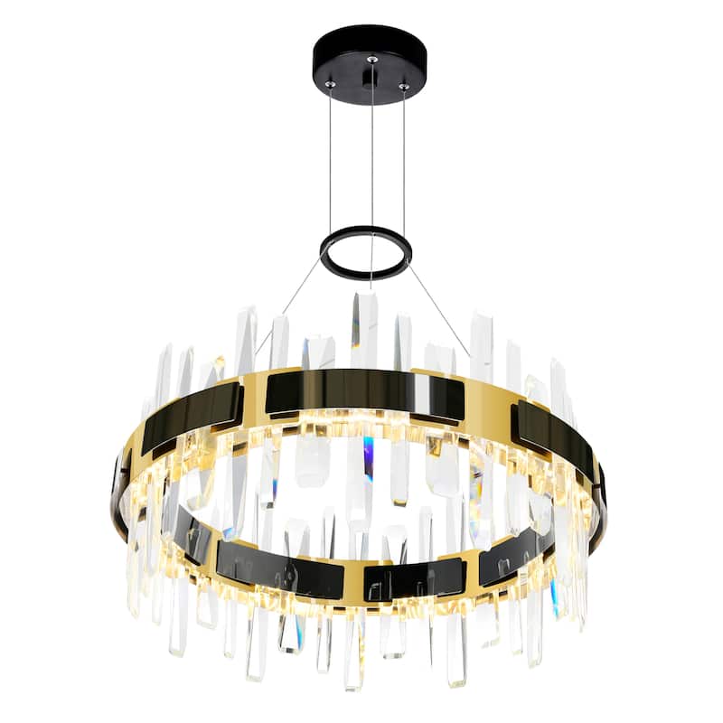 Aya LED Integrated Pearl Black Chandelier