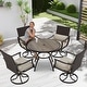 preview thumbnail 18 of 17, EROMMY Patio Dining Set, Swivel Rocking Chairs & Round Table Outdoor Furniture Set for Backyard, Deck