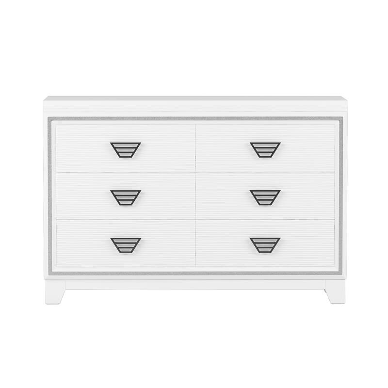 Storage Cabinet with 6 Drawers and Metal Handle