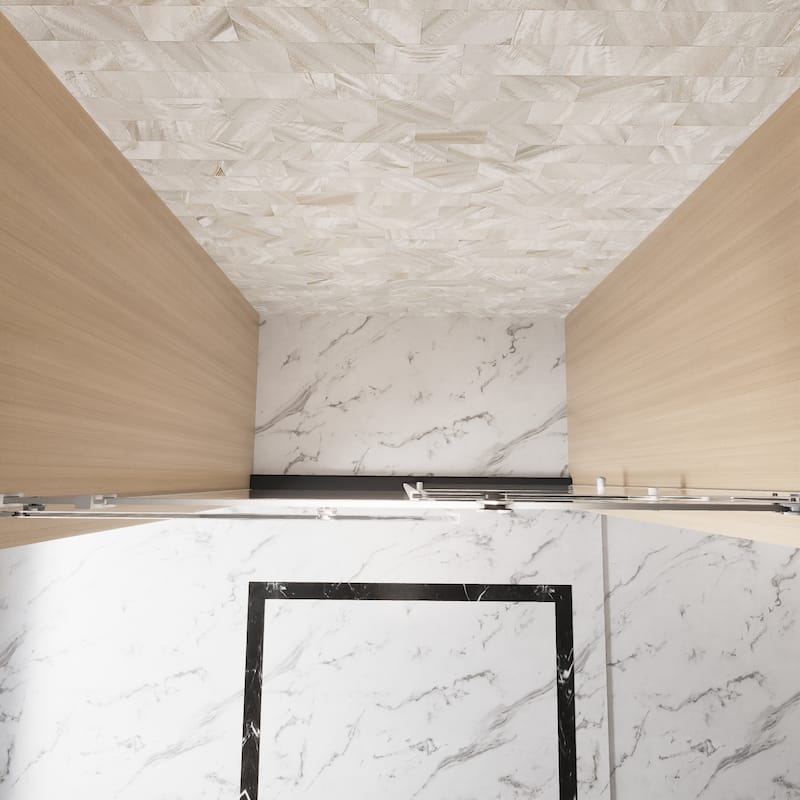 60" x 76" Sliding Frameless Shower Door - 60'' x 0.38'' x 76''