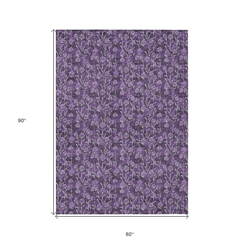 HomeRoots Floral Transitional Rectangle Outdoor Rug