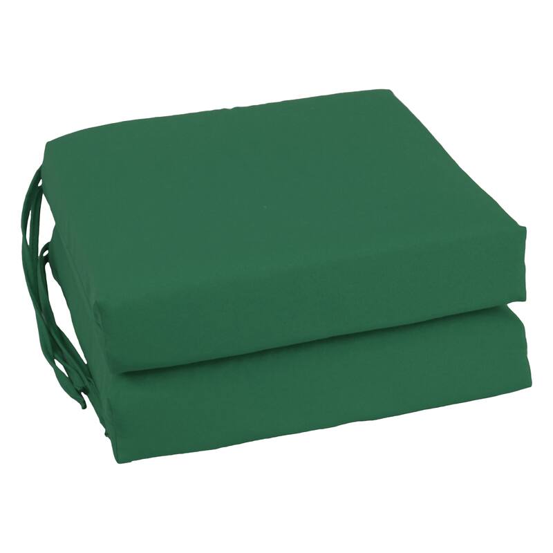 16-inch Square Indoor Twill Chair Cushions (Set of 2 or 4) - 16 x 16 - Set of 2 - Forest Green