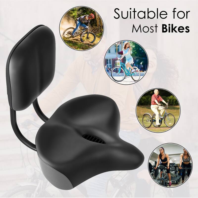 DoCred Oversized Universal Bike Seat, Saddle with Backrest