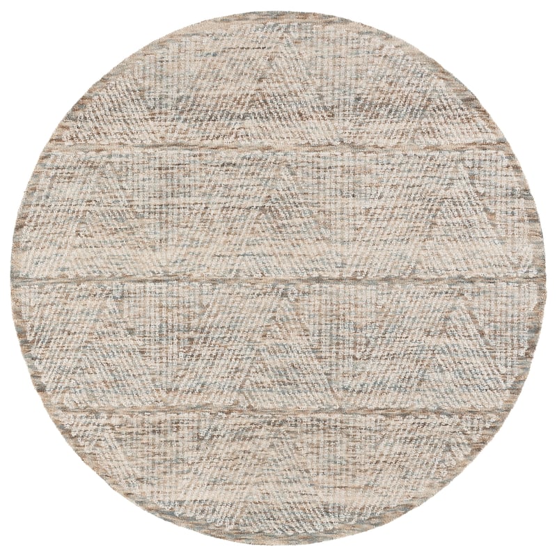 SAFAVIEH Handmade Abstract Jirina Wool Rug - 6' Round - Grey/Ivory