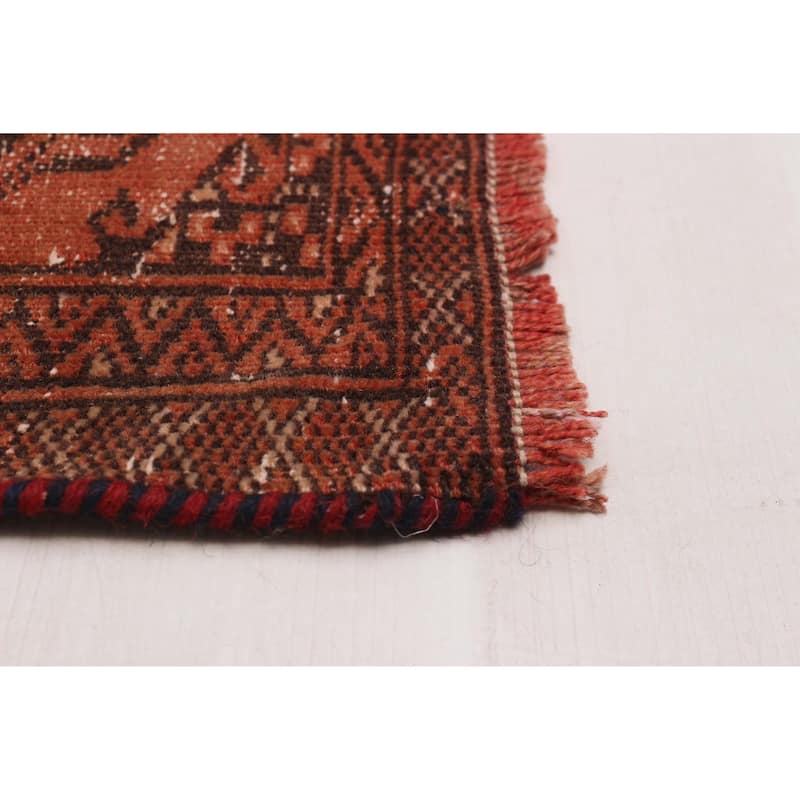 ECARPETGALLERY Hand-knotted Baluch Dark Copper Wool Rug - 4'3 x 7'10