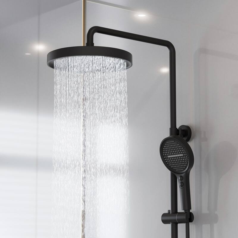 Modland 3-Function Wall Mount Shower System with Tub Spout 10.8" Rainfall Shower & Handheld Shower
