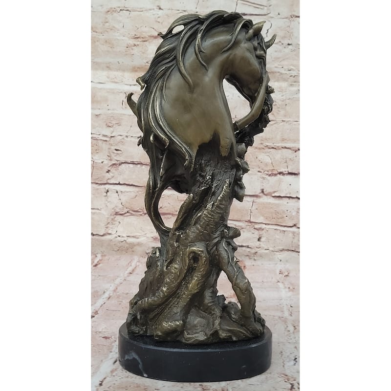 Fantasy Winged Fairy With Mythical Unicorn Horse Sculpture Signed Original Patoue