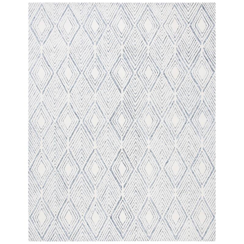 SAFAVIEH Handmade Abstract Mariken Diamond Wool Rug - 10' x 14' - Ivory/Charcoal