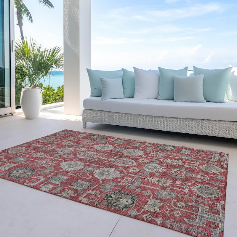 Machine Washable Indoor/ Outdoor Chantille Traditional Boho Rug