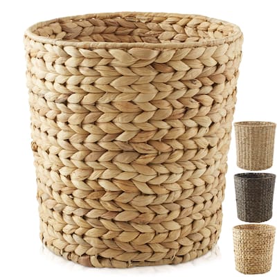 Seagrass Water Hyacinth Waste Basket Woven Trash Can