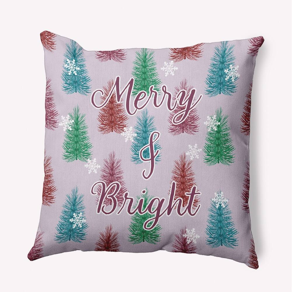 Merry and Bright Christmas Accent Pillow