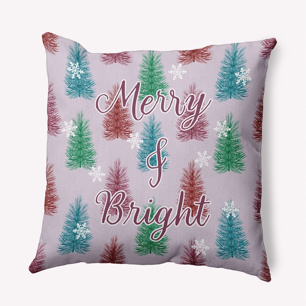 Merry and Bright Christmas Indoor/Outdoor Throw Pillow