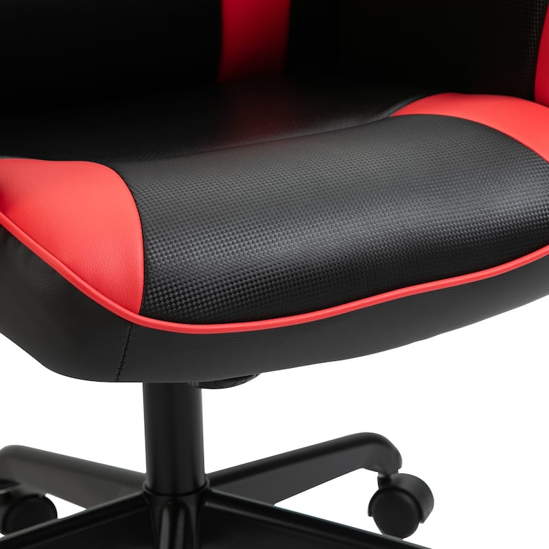 Vinsetto Office Chair Breathable Faux Leather Adjustable Height with Wheels, Armrest, Mid Back Home Racing Gaming Style