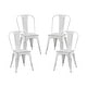 preview thumbnail 118 of 116, Industrial Metal 18 Inch Stackable Dining Chair Set Set of 4 - Sanded White