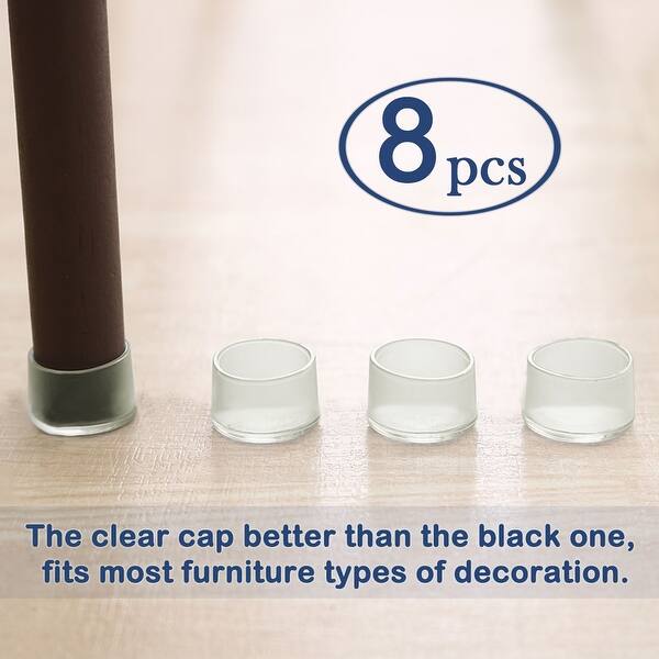 Shop Clear Pvc Chair Leg Caps End Tip Feet Cover Furniture Glide Floor Protector 8pcs 1 65 42mm Inner Diameter On Sale Overstock 28852878