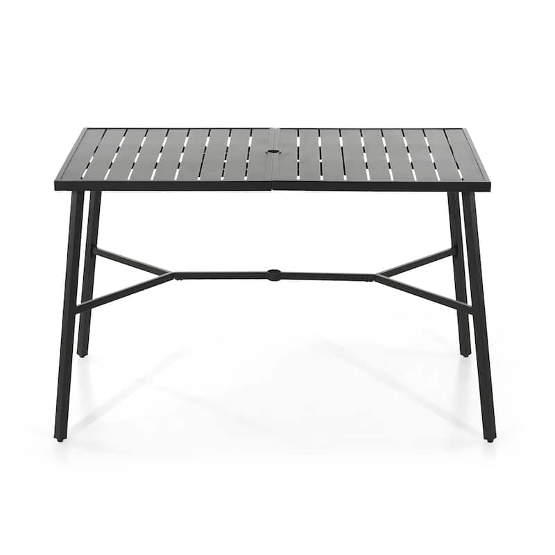 MAISON ARTS Patio Bar Table Metal Bar Height Table Rectangular Dining Table